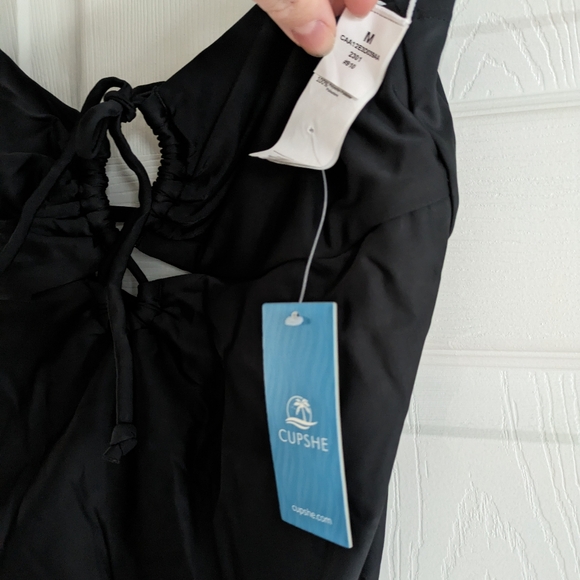 NWT Cupshe Emerge Cinched Tunneled Cheeky One Piece Swimsuit - Picture 4 of 5